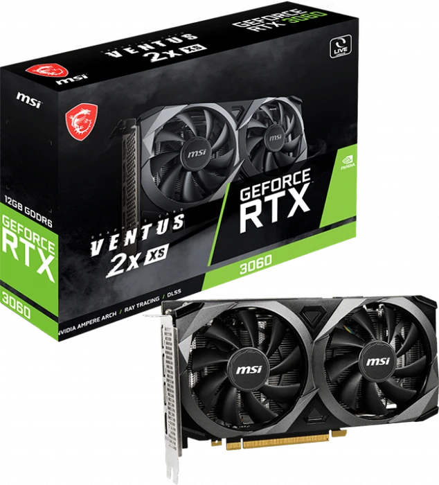 MSI GeForce RTX 3060 Ventus 2X XS 12G, 12GB GDDR6, HDMI, 3x DP