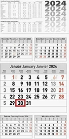 Brunnen Wandkalender 5-Monatsansicht 2024, 300x585mm