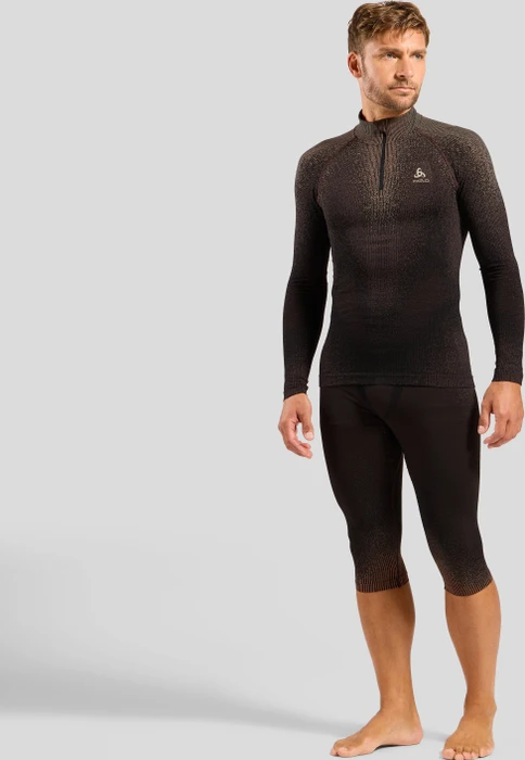 Odlo POW Blackcomb Baselayer Half Zip Funktionsshirt langarm fudge (Herren)