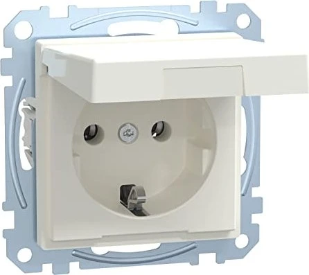 Merten System M SCHUKO-Steckdose Thermoplast edelmatt, polarweiß