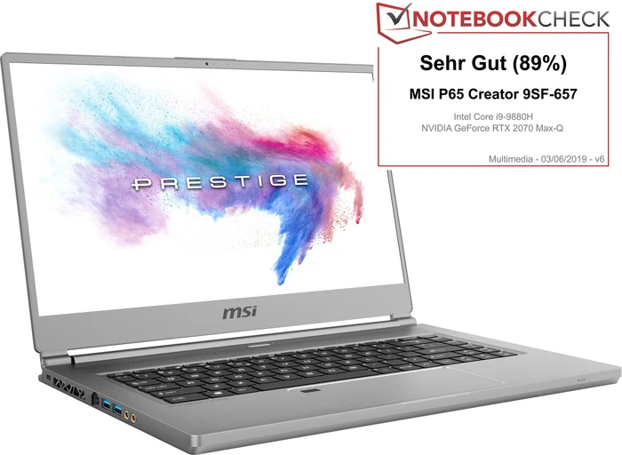 MSI P65 Creator 852-9SD, Space Grey, Core i7-9750H, 16GB RAM, 512GB SSD, GeForce GTX 1660 Ti Max-Q, DE