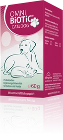 AllergoSan OMNi-BiOTiC Cat & Dog, Probiotika für Hunde und Katzen, 60g