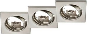Trio Jura Einbauleuchte GU10 quadratisch nickel matt, 3 Stück