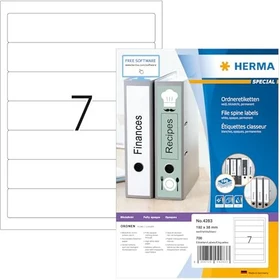 Herma Ordneretiketten, 38x192mm, weiß, matt, 100 Blatt (700 Etiketten)