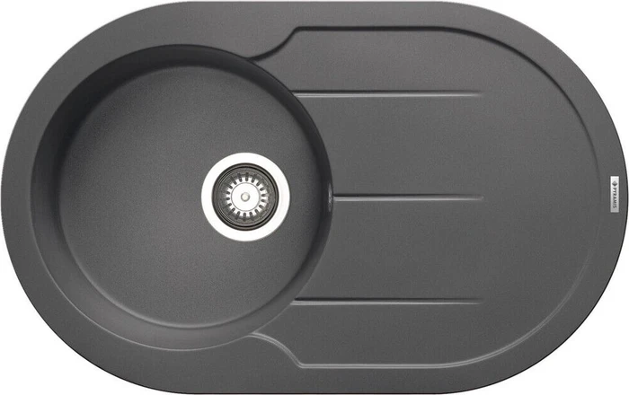 Pyramis Alazia Round (78X49) 1B 1D Einbau Becken reversibel iron grey