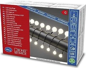 Konstsmide Lichterkette 80 Kugeln schwarz LED 80x warmweiß