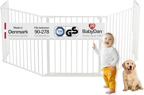 Baby Dan Flex XL Kaminschutzgitter 90-278cm weiß