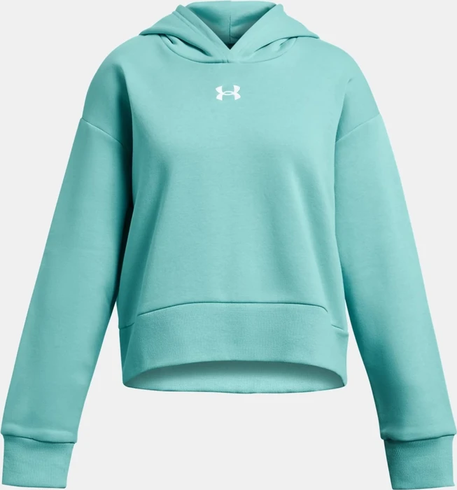 Under Armour Rival Fleece Crop Hoodie radial turquoise/white (Junior)