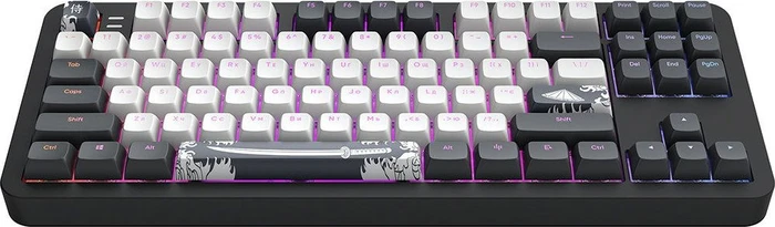 Dark Project ALU87B Bushido Gaming Keyboard, schwarz/weiß, LEDs RGB, g3ms Moonstone, USB, UA/US