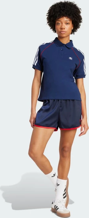 adidas Adicolor 3-Streifen Sprinter Laufhose kurz night indigo/better scarlet (Damen)
