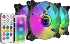 Mars Gaming MF-3D Kit, schwarz, LED-Steuerung, Fernbedienung, Lüftersteuerung, 120mm, 3er-Pack