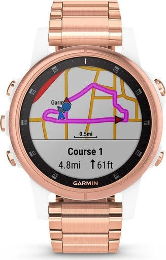 Garmin Fenix 5S Plus Sapphire rosegold mit Metallarmband