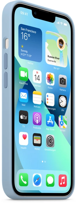 Apple Silikon Case mit MagSafe für iPhone 13 dunstblau
