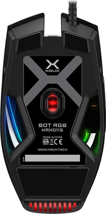 Krux Bot RGB Gaming Mouse schwarz, USB