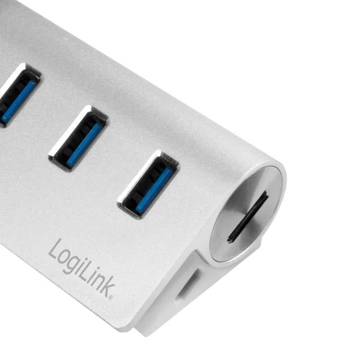LogiLink USB-Hub mit Kartenleser, USB 3.0 Micro-B [Buchse]