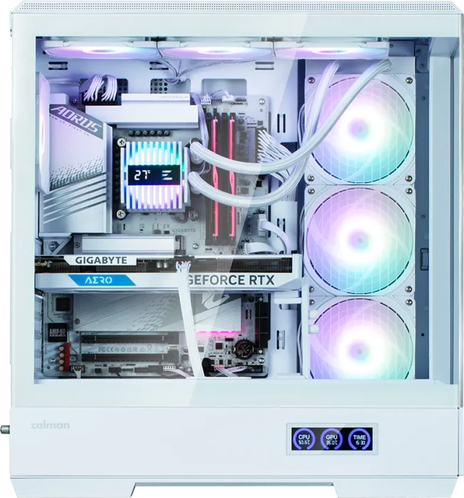 Zalman P50 DS White, Glasfenster