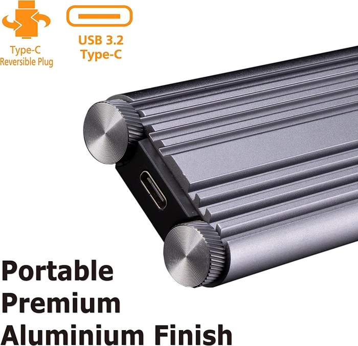 Akasa M.2 PCIe NVMe SSD to USB 3.2 Gen 2x2 Aluminium Enclosure, USB-C 3.2