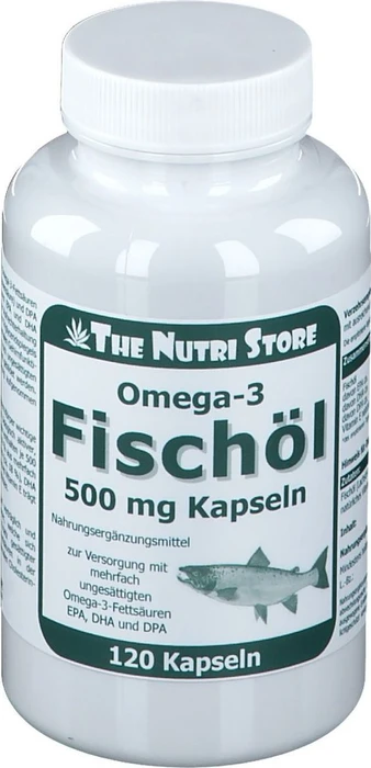 The Nutri Store Omega-3 Fischöl 500mg Kapseln, 120 Stück