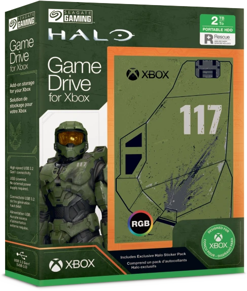 Seagate Game Drive for Xbox - Halo Infinite Limited Edition, 2TB, +Rescue, USB 3.0 Micro-B