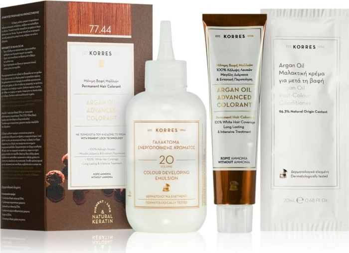 Korres Argan Oil Permanent Hair Colorant Haarfarbe 77.44 kupferblond