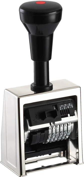 Reiner Numeroteur B6 Paginierstempel, 6-stellig, 4.5mm, silber/schwarz