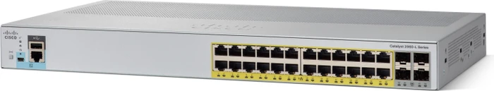 Cisco Catalyst 2960-L LAN Lite Rackmount Gigabit Managed Switch, 24x RJ-45, 4x SFP, 195W PoE+