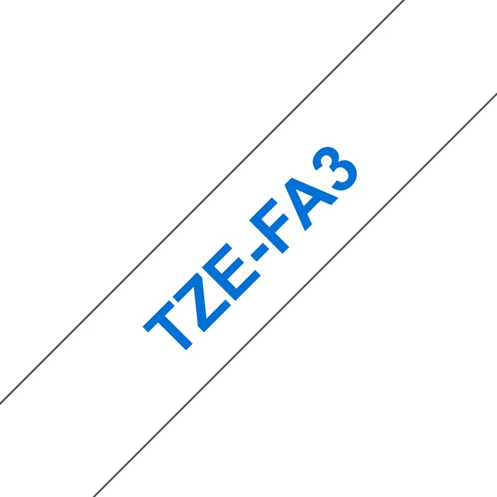 Brother TZe-FA3 Beschriftungsband, 12mm, blau/weiß