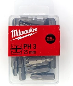 Milwaukee Kreuzschlitz Bit 1/4", PH3x25mm, 25 Stück
