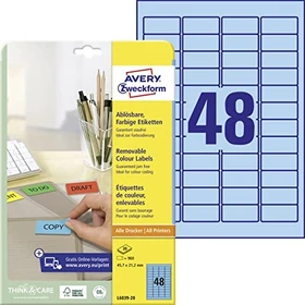 Avery-Zweckform Ordneretiketten, 45.7x21.2mm, ablösbar, blau, 20 Blatt (960 Etiketten)