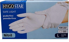 Franz Mensch Hygostar Nitril Safe Light Einweghandschuhe L weiß, 100 Stück