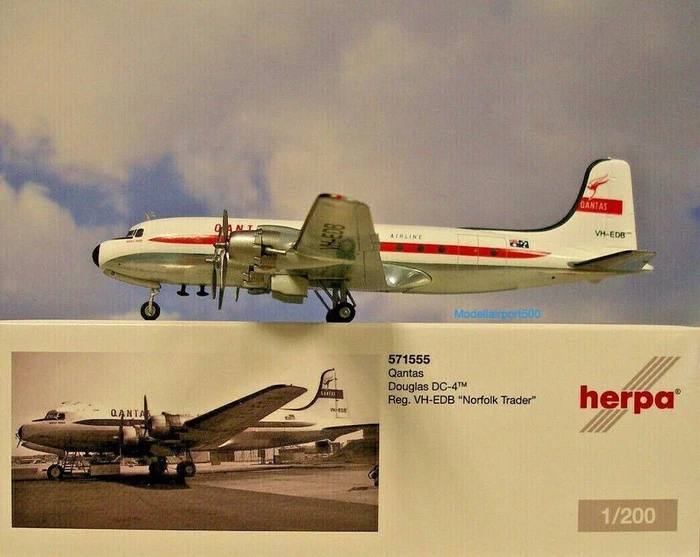 Herpa Qantas Douglas DC-4 VH-EDB Norfolk Trader