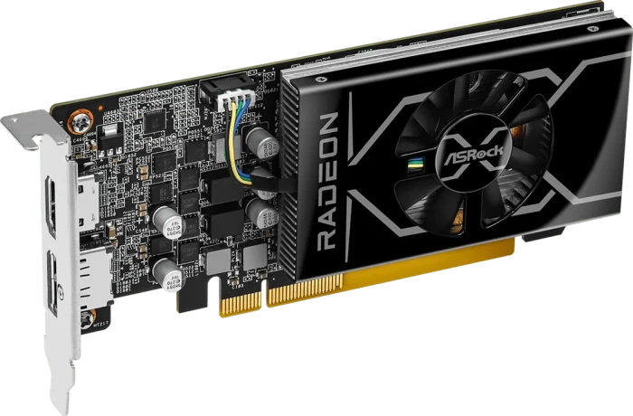 ASRock Radeon RX 6400 Low Profile, RX6400 LP 4G, 4GB GDDR6, HDMI, DP