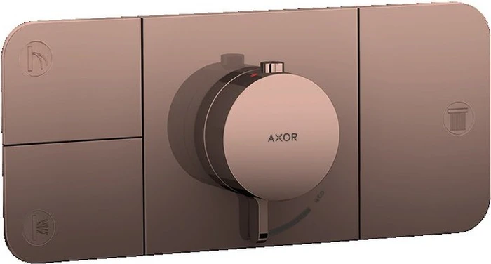 Hansgrohe Axor One Thermostat mit 3 Ventilen polished red gold