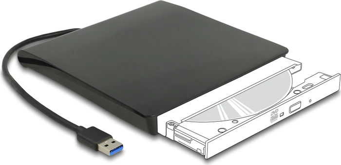 DeLOCK externes 5.25"-Gehäuse für Slim SATA Laufwerke, 12.7mm