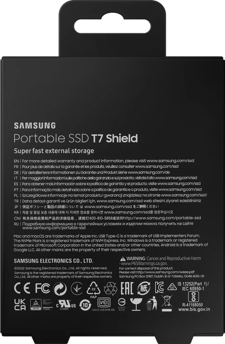 Samsung Portable SSD T7 Shield, schwarz, 1TB, USB-C 3.1