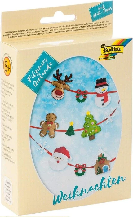 Folia Mini Filzinies Girlande Filznähset Weihnachten