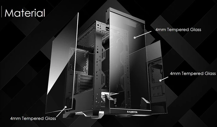 Raijintek Silenos Pro, Glasfenster