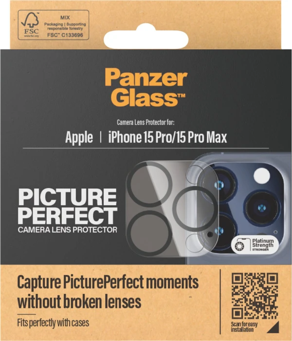 PanzerGlass PicturePerfect Camera Lens Protector für Apple iPhone 15 Pro/15 Pro Max