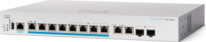 Cisco Business 350 Desktop 2.5G Managed Switch, 8x RJ-45, 2x RJ-45/SFP+, 240W UPoE