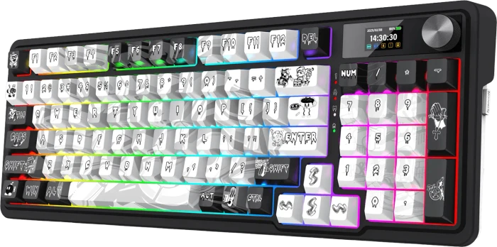Redragon Artemis K719 Pro Wireless, Graffiti Edition, LEDs RGB, Hi-Fi Custom, USB/Bluetooth, US