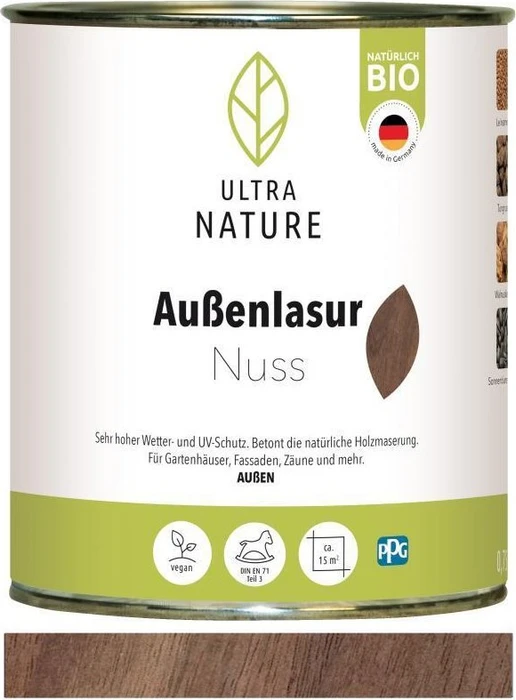 Ultra Nature Außen-Lasur nuss, 750ml