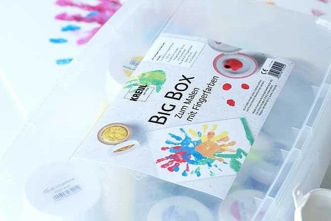 Kreul Big Box Fingerfarbe, 14 Farben, 750ml, 14er-Set