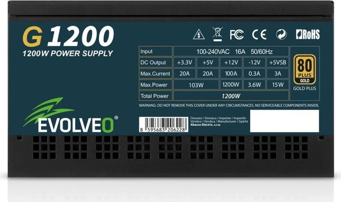Evolveo Gold Series G1200 schwarz 1200W, ATX 3.1
