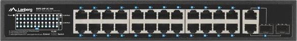 Lanberg RSFE Rackmount Switch, 24x RJ-45, 2x RJ-45/SFP, 360W PoE+