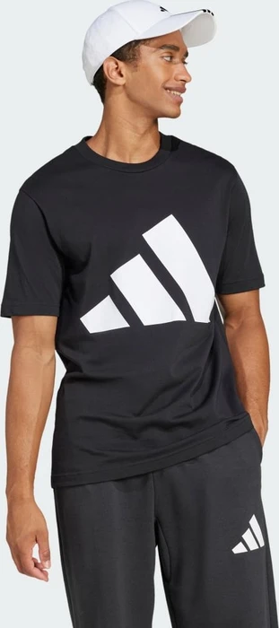adidas Essentials Big Logo T-Shirt kurzarm schwarz/weiß (Herren)