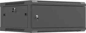Lanberg WF01 Series 19" Wandschrank 4HE, hängend, Flatpack, Stahltür, IP20, RAL 9004, 600mm tief