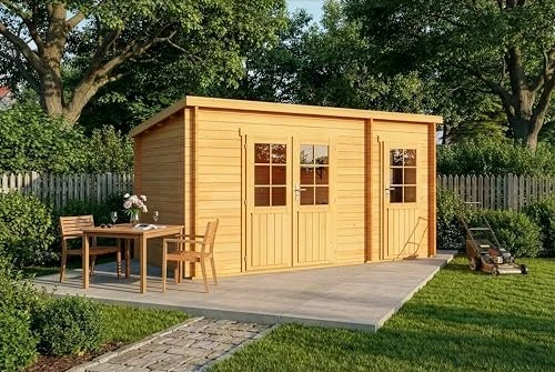Alpholz Gartenhaus Maria inkl. Anbau 450x279cm braun