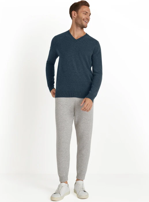 Falke Luxury V-Ausschnitt Pullover space blue (Herren)