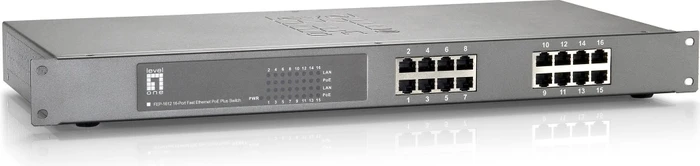LevelOne FEP Rackmount Switch, 16x RJ-45, 480W PoE+