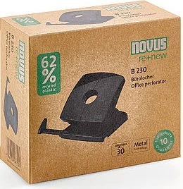 Novus B 230 re+new nachhaltiger Bürolocher, schwarz